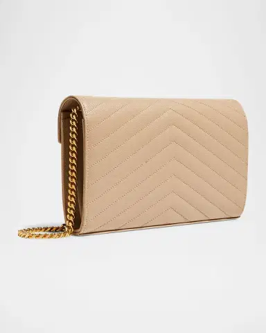 Saint Laurent YSL Monogram Large Wallet on Chain in Grained Leather | Thumbnail 3 Saint Laurent YSL Monogram Large Wallet on Chain in Grained Leather | Thumbnail 3
