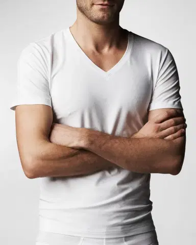 Hanro Cotton Superior V-Neck T-Shirt | Thumbnail 2 Hanro Cotton Superior V-Neck T-Shirt | Thumbnail 2