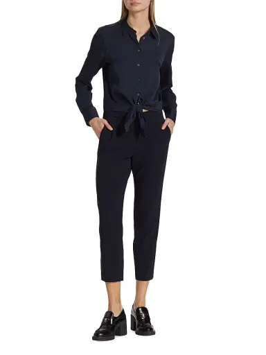 Theory Women's Treeca Pull-On Ankle Trousers | Thumbnail 2