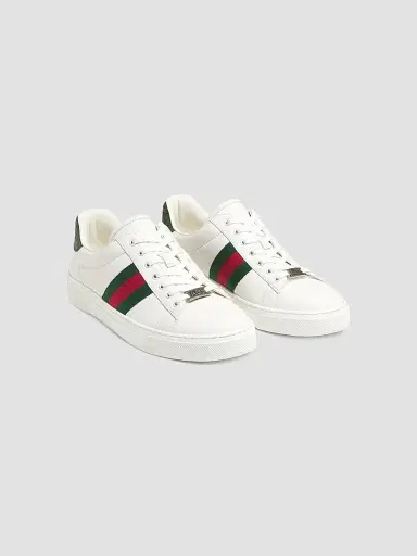 Gucci Women's MAC80 Leather Low-Top Sneakers - Bianco - Size 10.5 | Thumbnail 2
