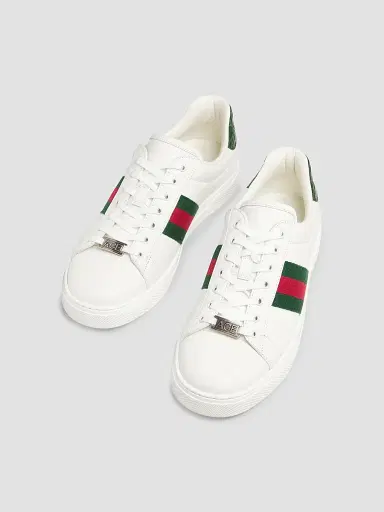 Gucci Women's MAC80 Leather Low-Top Sneakers - Bianco - Size 10.5 | Thumbnail 4