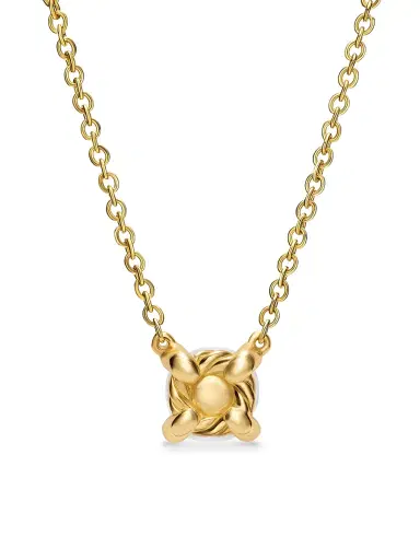 David Yurman Women's Micro Chatelaine Pendant Necklace in 18K Yellow Gold - Pearl | Thumbnail 3 David Yurman Women's Micro Chatelaine Pendant Necklace in 18K Yellow Gold - Pearl | Thumbnail 3