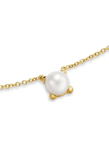 David Yurman Women's Micro Chatelaine Pendant Necklace in 18K Yellow Gold - Pearl | Thumbnail 4 David Yurman Women's Micro Chatelaine Pendant Necklace in 18K Yellow Gold - Pearl | Thumbnail 4