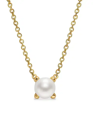 David Yurman Women's Micro Chatelaine Pendant Necklace in 18K Yellow Gold - Pearl | Thumbnail 1 David Yurman Women's Micro Chatelaine Pendant Necklace in 18K Yellow Gold - Pearl | Thumbnail 1