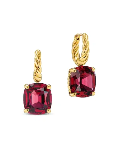 David Yurman Women's Marbella Drop Earrings in 18K Yellow Gold - Rhodolite Garnet | Thumbnail 3 David Yurman Women's Marbella Drop Earrings in 18K Yellow Gold - Rhodolite Garnet | Thumbnail 3