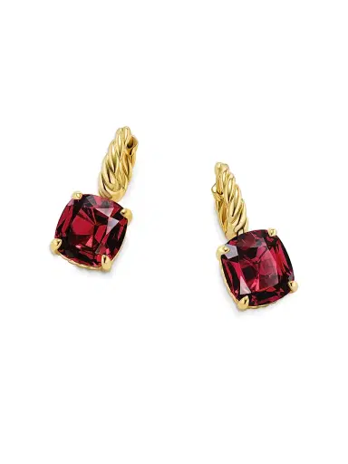 David Yurman Women's Marbella Drop Earrings in 18K Yellow Gold - Rhodolite Garnet | Thumbnail 5 David Yurman Women's Marbella Drop Earrings in 18K Yellow Gold - Rhodolite Garnet | Thumbnail 5