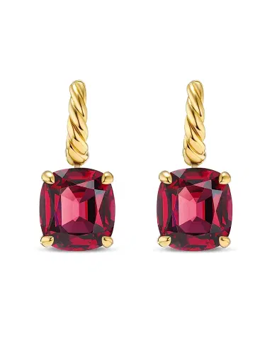 David Yurman Women's Marbella Drop Earrings in 18K Yellow Gold - Rhodolite Garnet | Thumbnail 1 David Yurman Women's Marbella Drop Earrings in 18K Yellow Gold - Rhodolite Garnet | Thumbnail 1