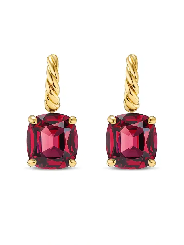 Women's Marbella Drop Earrings in 18K Yellow Gold - Rhodolite Garnet Women's Marbella Drop Earrings in 18K Yellow Gold - Rhodolite Garnet