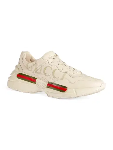 Gucci Men's Gara Logo Leather Sneakers | Thumbnail 2