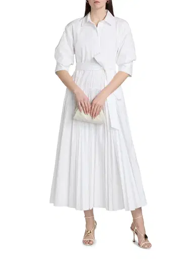 Simkhai Women's Arlo Belted Maxi Shirtdress - White - Size XS | Thumbnail 3 Simkhai Women's Arlo Belted Maxi Shirtdress - White - Size XS | Thumbnail 3