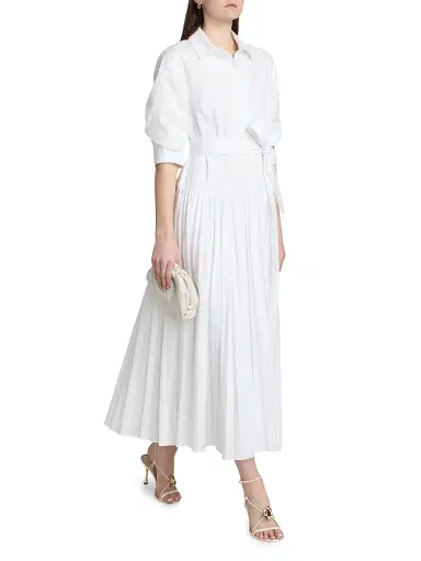 Simkhai Women's Arlo Belted Maxi Shirtdress - White - Size XS | Thumbnail 4 Simkhai Women's Arlo Belted Maxi Shirtdress - White - Size XS | Thumbnail 4