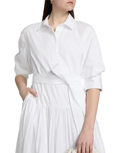 Simkhai Women's Arlo Belted Maxi Shirtdress - White - Size XS | Thumbnail 6 Simkhai Women's Arlo Belted Maxi Shirtdress - White - Size XS | Thumbnail 6