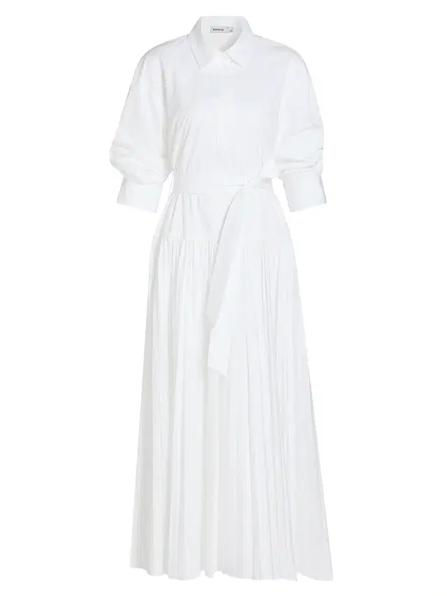 SIMKHAI Women's Arlo Belted Maxi Shirtdress - White