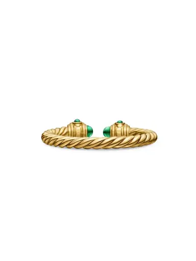 David Yurman Women's Renaissance Open Ring in 18K Gold With Gemstones - Emerald | Thumbnail 6