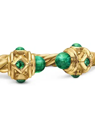 David Yurman Women's Renaissance Open Ring in 18K Gold With Gemstones - Emerald | Thumbnail 7