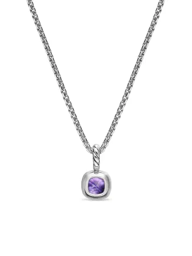 David Yurman Women's Mini Cushion Cut Amulet in Sterling Silver - Amethyst | Thumbnail 4 David Yurman Women's Mini Cushion Cut Amulet in Sterling Silver - Amethyst | Thumbnail 4