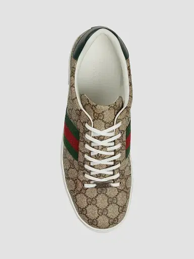 Gucci Men's Ace Web Sneakers - Beige - Size 15 | Thumbnail 4 Gucci Men's Ace Web Sneakers - Beige - Size 15 | Thumbnail 4
