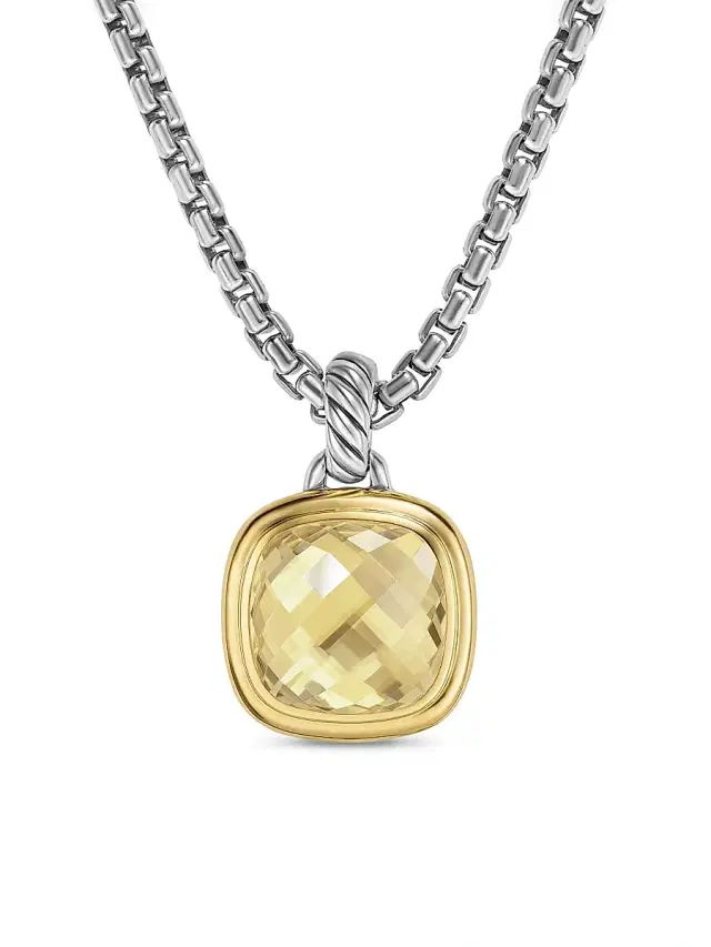 Women's Albion Pendant in Sterling Silver - Champagne Citrine