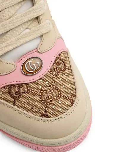 Gucci Women's GG Crystal-Embellished Canvas Sneakers - Camel - Size 12 | Thumbnail 4 Gucci Women's GG Crystal-Embellished Canvas Sneakers - Camel - Size 12 | Thumbnail 4
