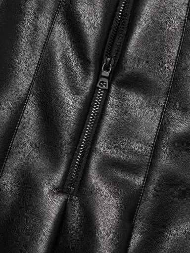 ALICE + OLIVIA Women's Carter Vegan Leather Pleated Miniskirt - Black | Thumbnail 7