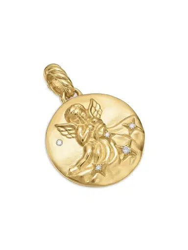 David Yurman Women's Zodiac Amulet in 18K Yellow Gold with Diamonds - Aquarius | Thumbnail 3