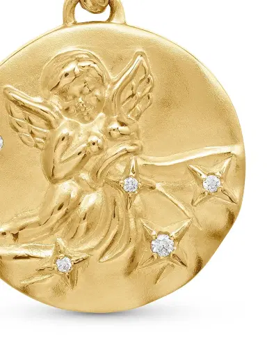 David Yurman Women's Zodiac Amulet in 18K Yellow Gold with Diamonds - Aquarius | Thumbnail 5