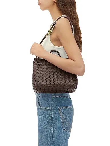 Bottega Veneta Women's Andiamo Small Intrecciato Leather Top-Handle Bag - Fondant | Thumbnail 2