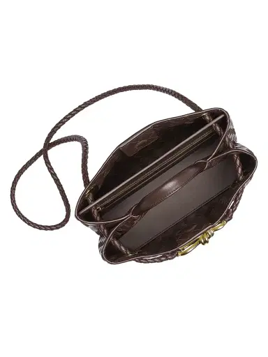 Bottega Veneta Women's Andiamo Small Intrecciato Leather Top-Handle Bag - Fondant | Thumbnail 4
