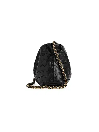 Bottega Veneta Women's Dustbag Notte Intrecciato Leather Chain Shoulder Bag - Black Brass | Thumbnail 5 Bottega Veneta Women's Dustbag Notte Intrecciato Leather Chain Shoulder Bag - Black Brass | Thumbnail 5