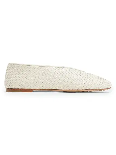 Bottega Veneta Women's Rosa Intrecciato Leather Flats - Sea Salt - Size 12 | Thumbnail 1 Bottega Veneta Women's Rosa Intrecciato Leather Flats - Sea Salt - Size 12 | Thumbnail 1