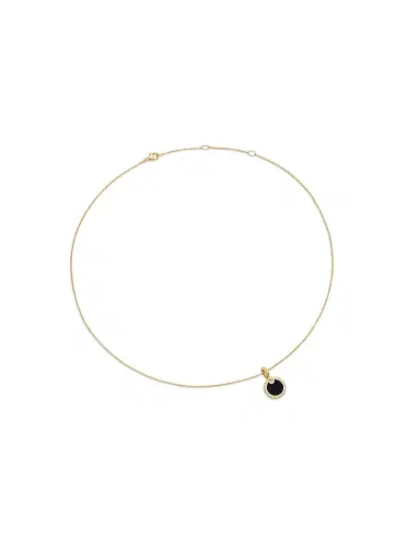 David Yurman Women's Petite Elements Pendant Necklace in 18K Yellow Gold with Pavé Diamonds - Black Onyx | Thumbnail 3 David Yurman Women's Petite Elements Pendant Necklace in 18K Yellow Gold with Pavé Diamonds - Black Onyx | Thumbnail 3