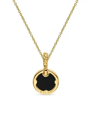 David Yurman Women's Petite Elements Pendant Necklace in 18K Yellow Gold with Pavé Diamonds - Black Onyx | Thumbnail 4 David Yurman Women's Petite Elements Pendant Necklace in 18K Yellow Gold with Pavé Diamonds - Black Onyx | Thumbnail 4