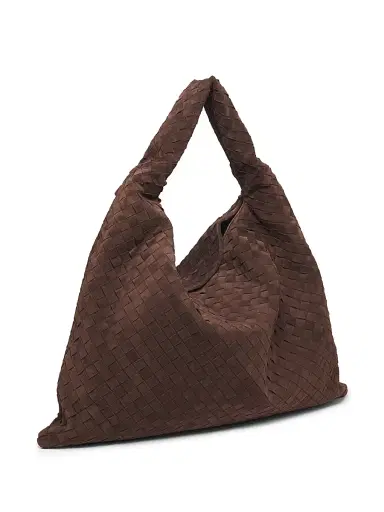 Bottega Veneta Women's Large Hop Intrecciato Suede Hobo Bag - Fondant Brass | Thumbnail 3 Bottega Veneta Women's Large Hop Intrecciato Suede Hobo Bag - Fondant Brass | Thumbnail 3