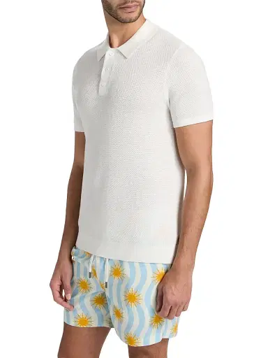 Onia Men's Textured Knit Polo Shirt | Thumbnail 4 Onia Men's Textured Knit Polo Shirt | Thumbnail 4