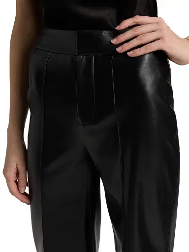 ALICE + OLIVIA Women's Dylan Wide-Leg Vegan Leather Pants - Black | Thumbnail 6