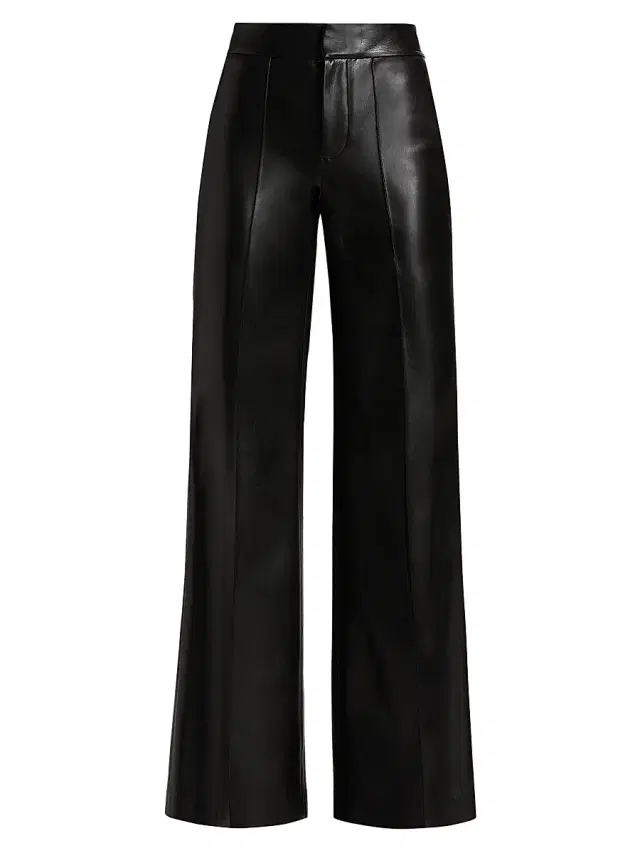 ALICE + OLIVIA Women's Dylan Wide-Leg Vegan Leather Pants - Black