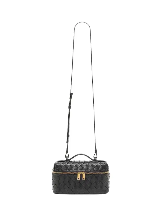 Bottega Veneta Women's Bang Bang Intrecciato Leather Crossbody Vanity Case Bag - Black
