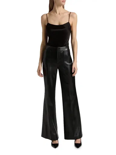 Alice + Olivia Women's Harmon Satin Bodysuit - Black - Size XL | Thumbnail 2