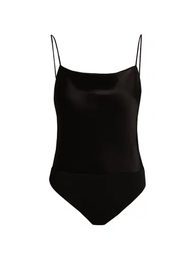 Alice + Olivia Women's Harmon Satin Bodysuit - Black - Size XL | Thumbnail 1