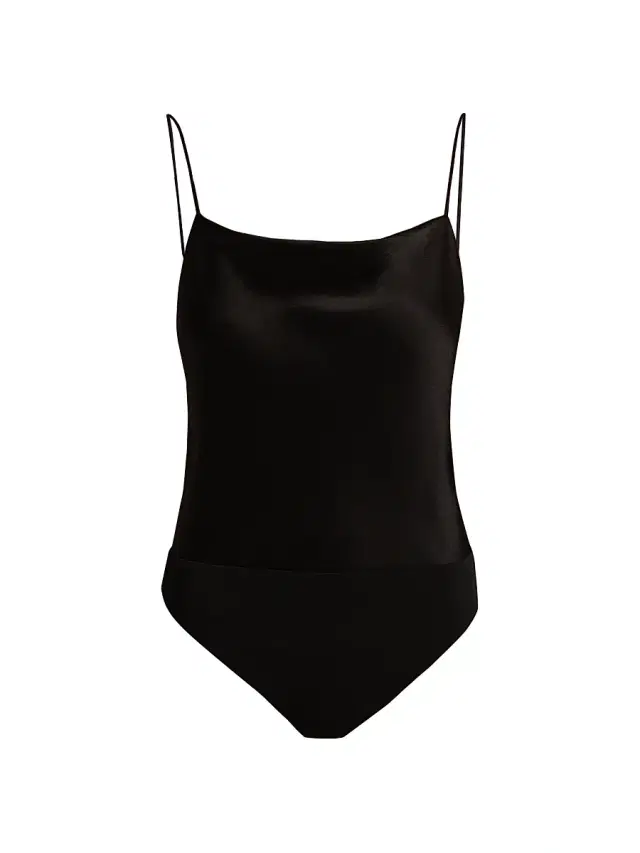 Women's Harmon Satin Bodysuit - Black