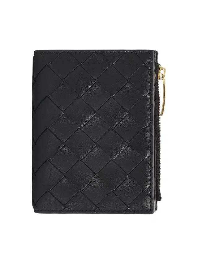 Bottega Veneta Women's Intrecciato Leather Bifold Wallet - Black Gold