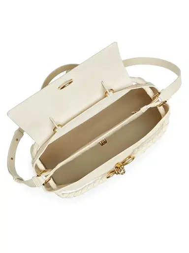 Bottega Veneta Women's Ciao Ciao Medium Leather Top Handle Bag - Sea Salt Brass | Thumbnail 3 Bottega Veneta Women's Ciao Ciao Medium Leather Top Handle Bag - Sea Salt Brass | Thumbnail 3
