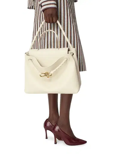 Bottega Veneta Women's Ciao Ciao Medium Leather Top Handle Bag - Sea Salt Brass | Thumbnail 1 Bottega Veneta Women's Ciao Ciao Medium Leather Top Handle Bag - Sea Salt Brass | Thumbnail 1