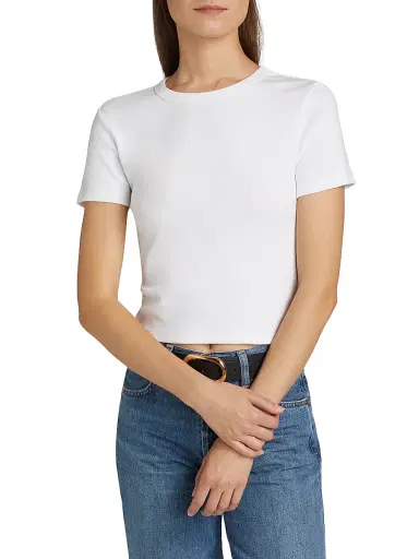 Joe's Jeans Women's The Baby Cotton-Blend T-Shirt - Optic White | Thumbnail 3