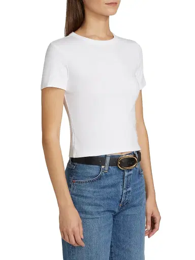 Joe's Jeans Women's The Baby Cotton-Blend T-Shirt - Optic White | Thumbnail 4