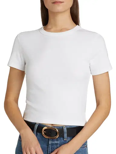 Joe's Jeans Women's The Baby Cotton-Blend T-Shirt - Optic White | Thumbnail 6