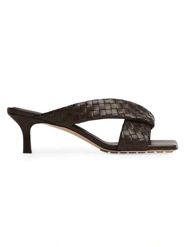 Bottega Veneta Women's Riva 50MM Leather Kitten-Heel Sandals - Fondant