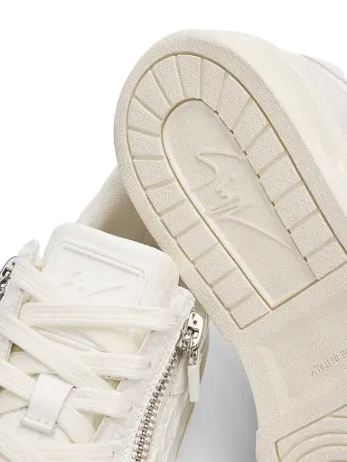 Giuseppe Zanotti Men's GZ Ghost Embossed-Leather Low-Top Sneakers - Bianco | Thumbnail 5