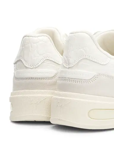 Giuseppe Zanotti Men's GZ Ghost Embossed-Leather Low-Top Sneakers - Bianco | Thumbnail 6