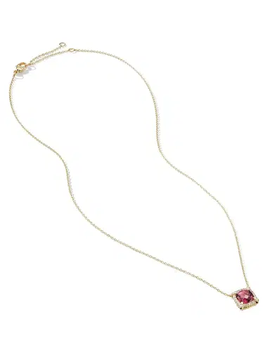 David Yurman Women's Petite Chatelaine Pavé Bezel Pendant Necklace in 18K Yellow Gold with Diamonds - Pink Tourmaline | Thumbnail 2 David Yurman Women's Petite Chatelaine Pavé Bezel Pendant Necklace in 18K Yellow Gold with Diamonds - Pink Tourmaline | Thumbnail 2